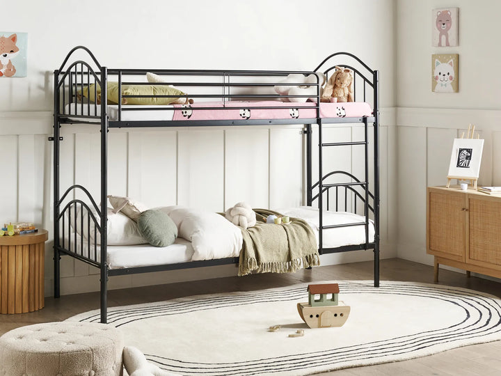 Bunk Bed Metal Austino 90 x 200 cm (EU Single) Black