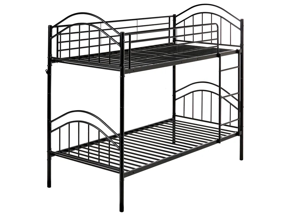 Bunk Bed Metal Austino 90 x 200 cm (EU Single) Black