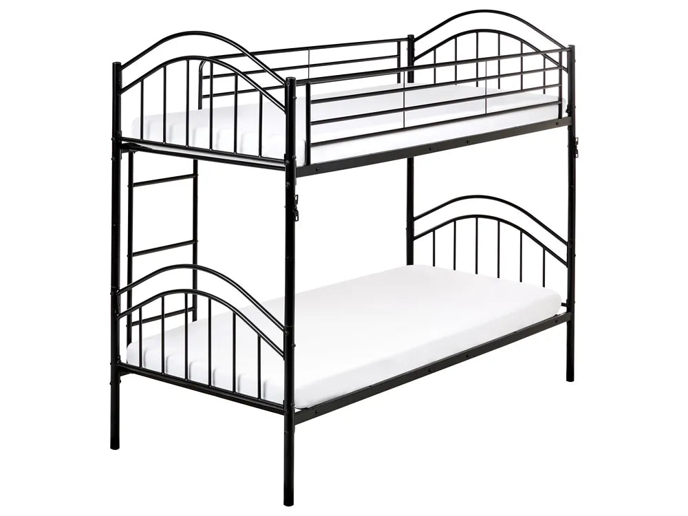 Bunk Bed Metal Austino 90 x 200 cm (EU Single) Black