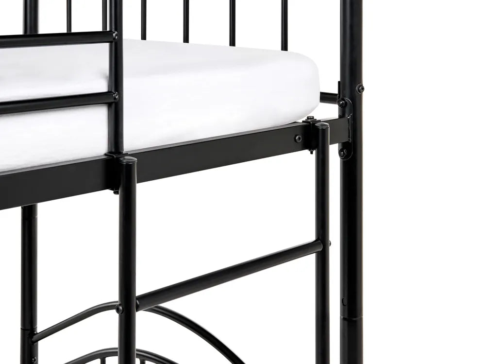 Bunk Bed Metal Austino 90 x 200 cm (EU Single) Black