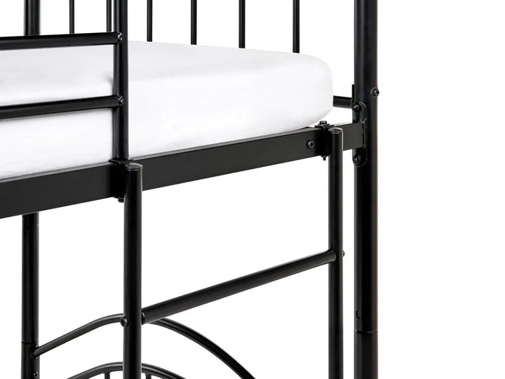 Bunk Bed Metal Austino 90 x 200 cm (EU Single) Black