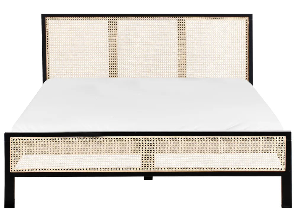 Bed Pine Wood 160 x 200 cm (EU King Size) Black Nelle