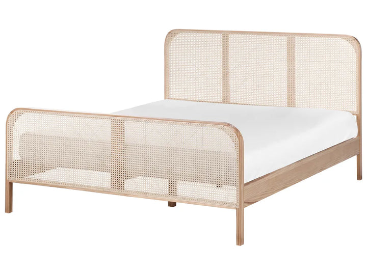 Bed Pine Wood 160 x 200 cm (EU King Size) Light Brown Lyra