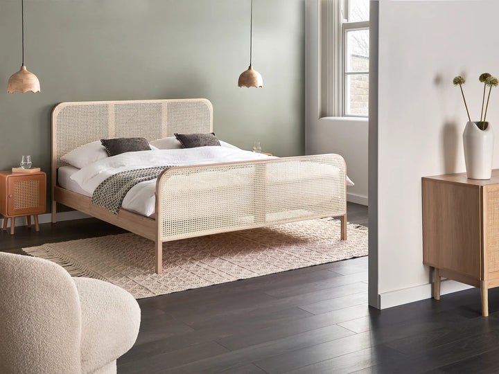 Bed Pine Wood 160 x 200 cm (EU King Size) Light Brown Lyra