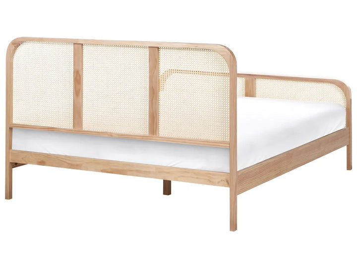 Bed Pine Wood 160 x 200 cm (EU King Size) Light Brown Lyra