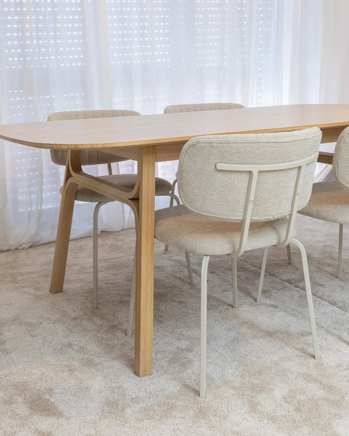 Set of 2 Dining Chairs Chenille Light Beige Jack