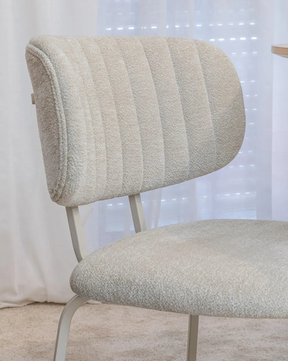 Set of 2 Dining Chairs Chenille Light Beige Jack