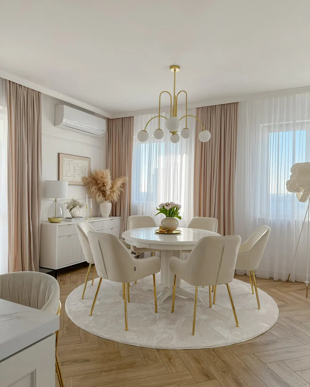 Set of 2 Dining Chairs Velvet Off-White Ophelia