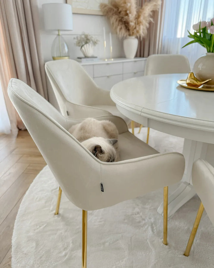 Set of 2 Dining Chairs Velvet Off-White Ophelia