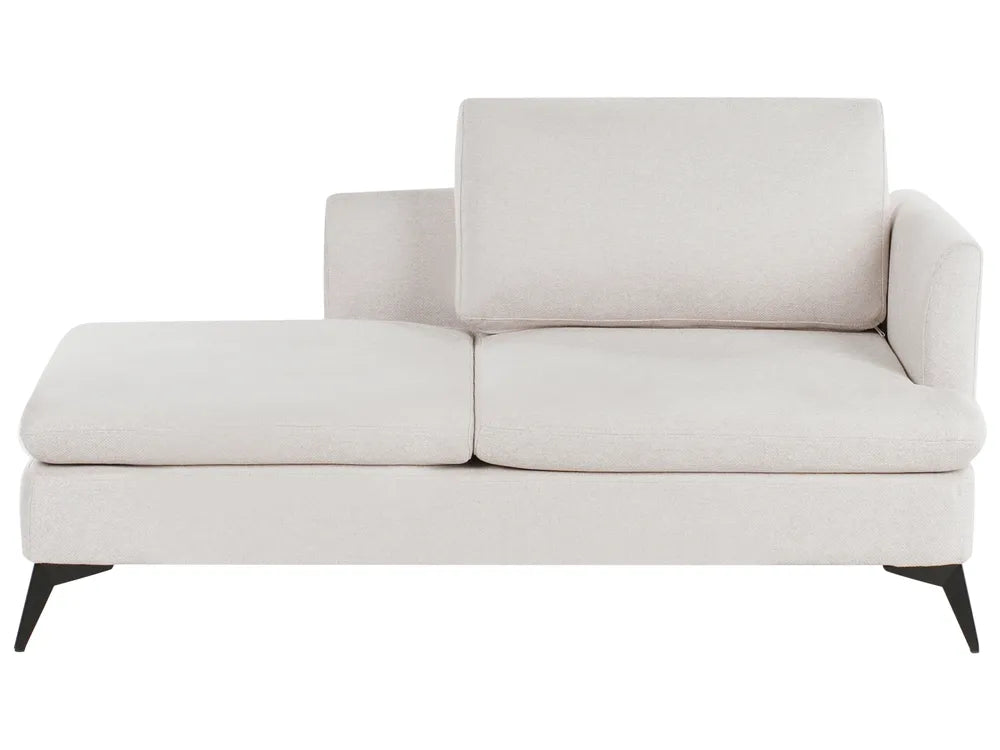 Right-Hand Chaise Lounge Fabric Light Beige Lorwell