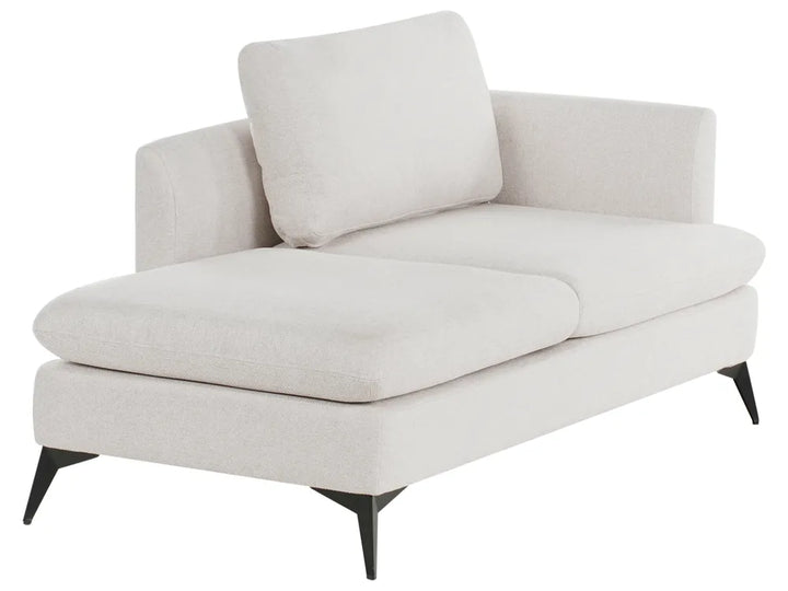 Right-Hand Chaise Lounge Fabric Light Beige Lorwell