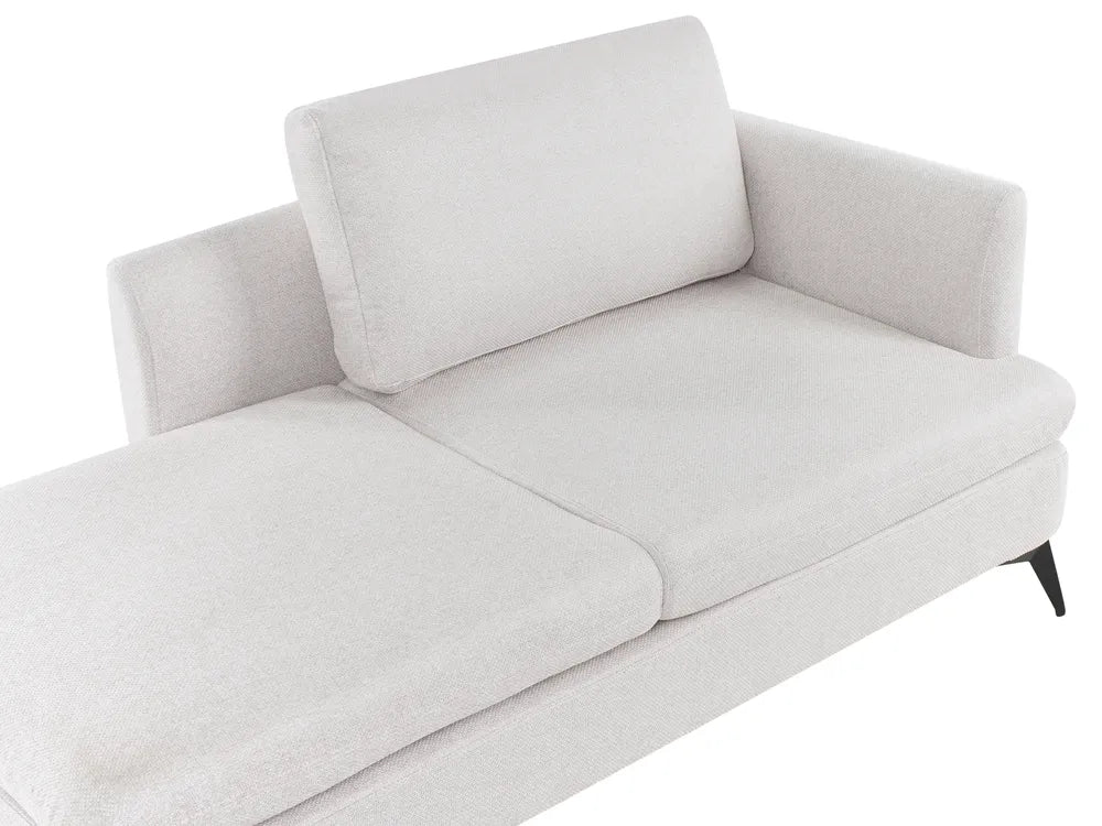 Right-Hand Chaise Lounge Fabric Light Beige Lorwell
