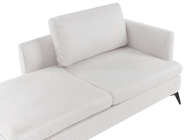 Right-Hand Chaise Lounge Fabric Light Beige Lorwell