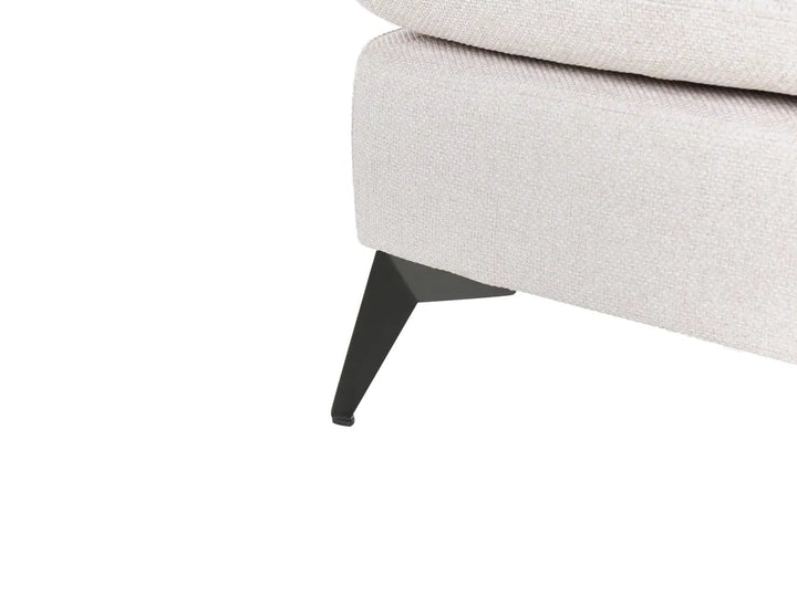 Right-Hand Chaise Lounge Fabric Light Beige Lorwell