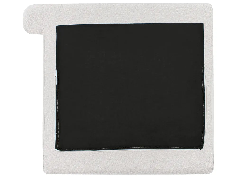 Left-Hand Chaise Lounge Fabric Light Beige Lorwell