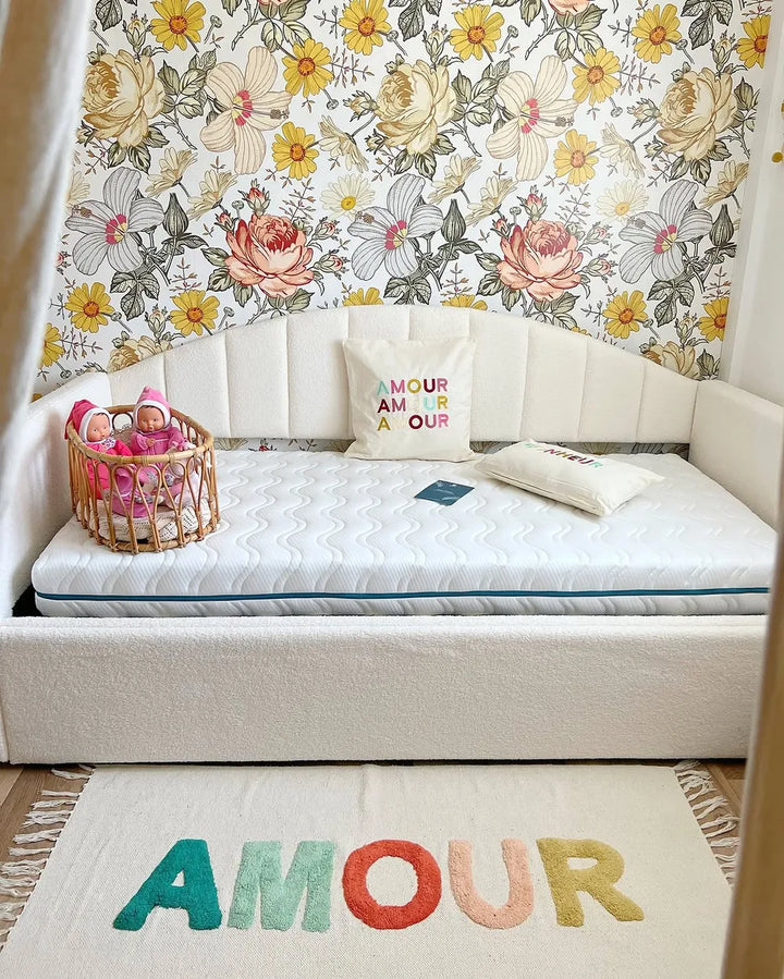 Trundle Bed Boucle Purdy 90 x 200 cm (EU Single) Light Beige