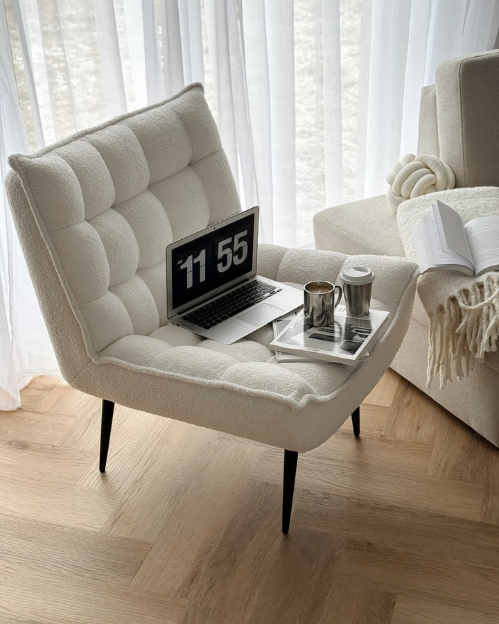 Armchair Boucle White Sharece