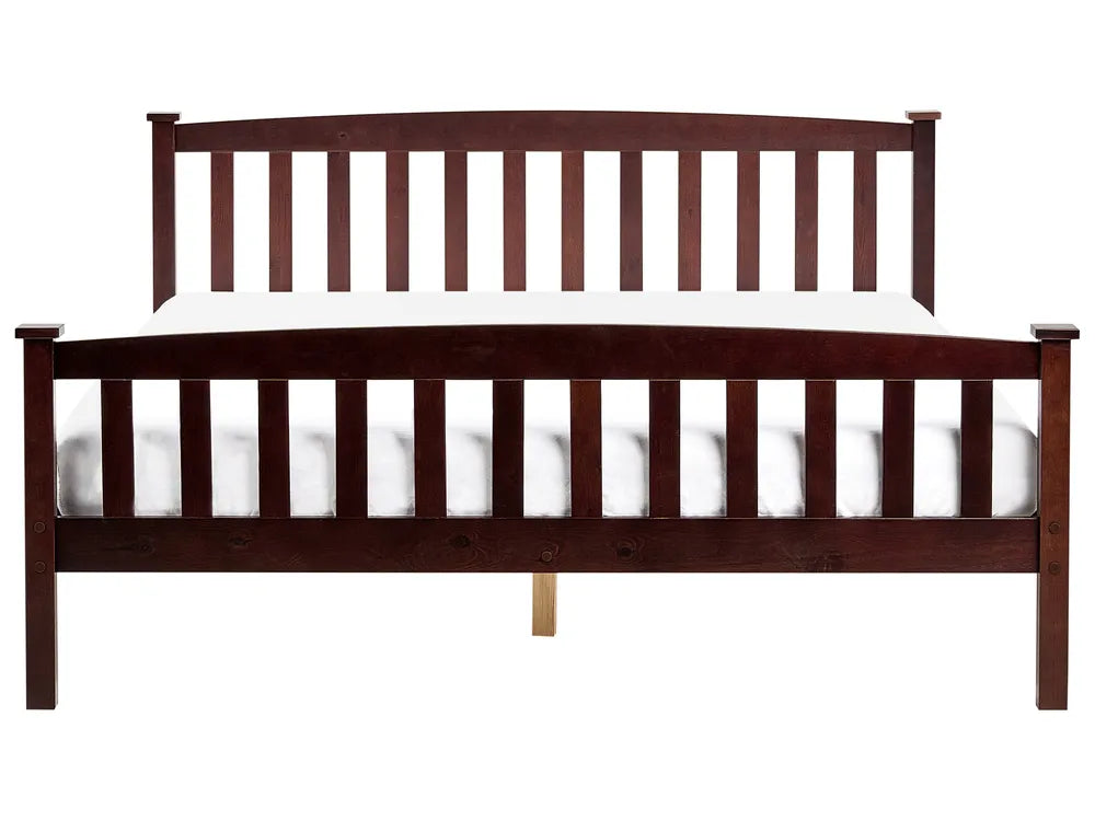 Bed Pine Wood 160 x 200 cm (EU King Size) Dark Brown Marie