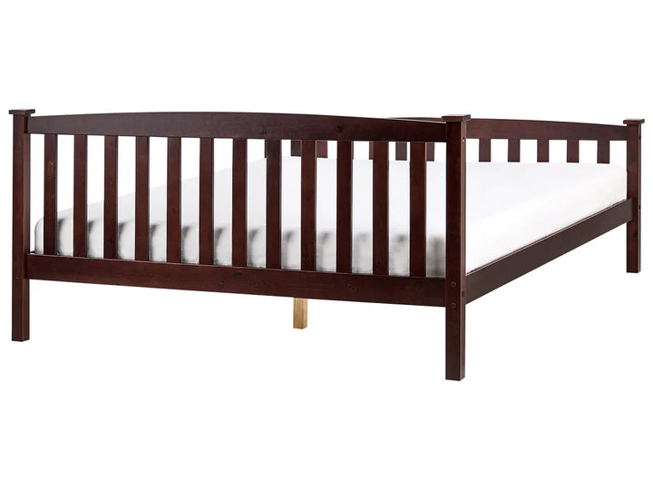 Bed Pine Wood 160 x 200 cm (EU King Size) Dark Brown Marie