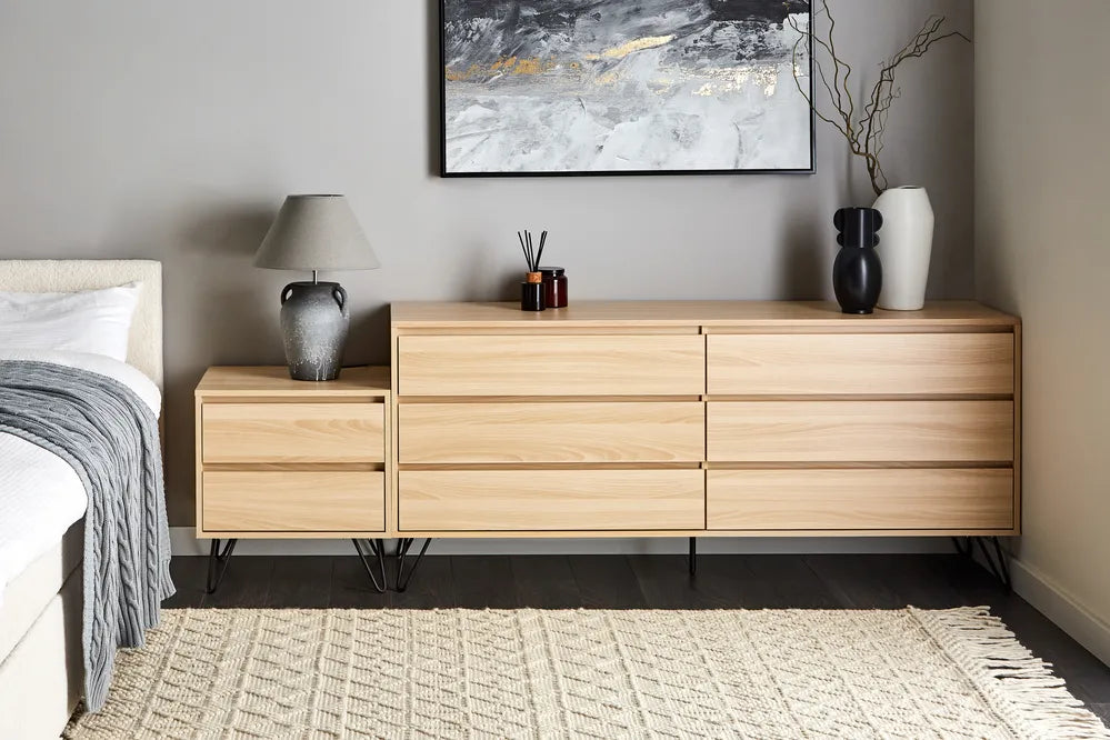 6 Drawer Chest Light Brown Lumera Scandinavian Style