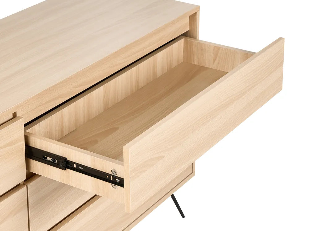 6 Drawer Chest Light Brown Lumera Scandinavian Style