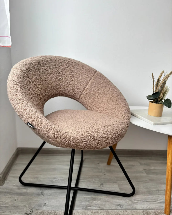 Dining Chair Boucle Taupe Ivan