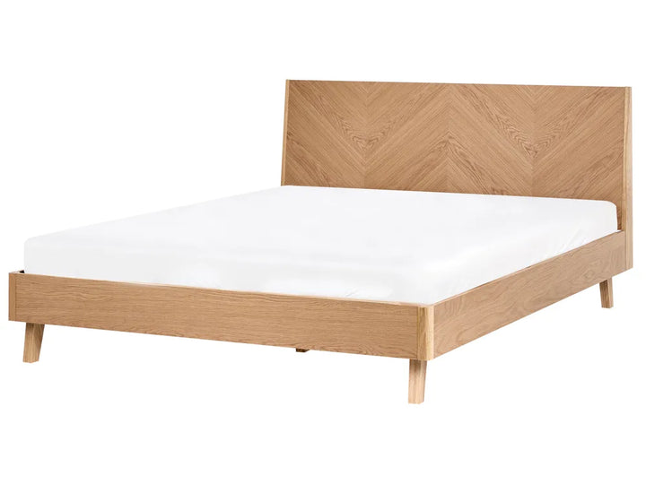 Bed 160 x 200 cm (EU King Size) Light Oak Peri