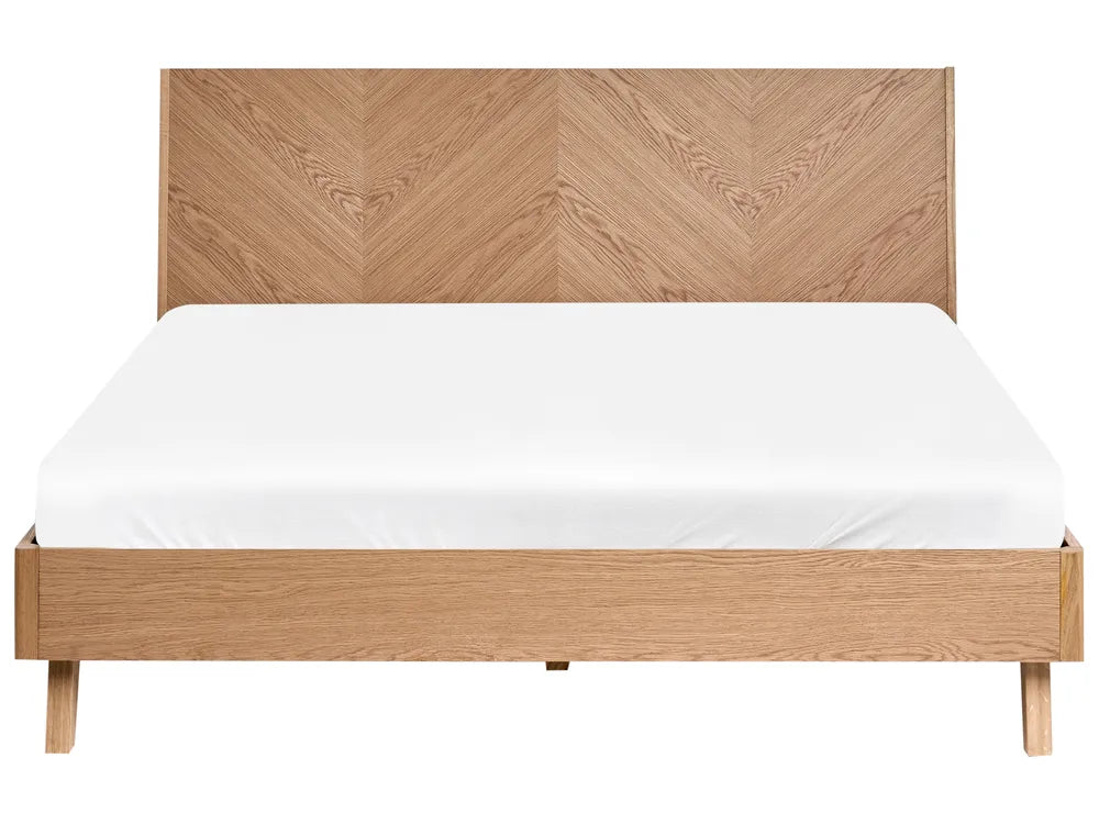Bed 160 x 200 cm (EU King Size) Light Oak Peri
