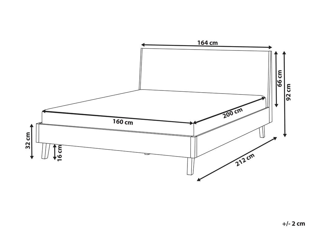 Bed 160 x 200 cm (EU King Size) Light Oak Peri