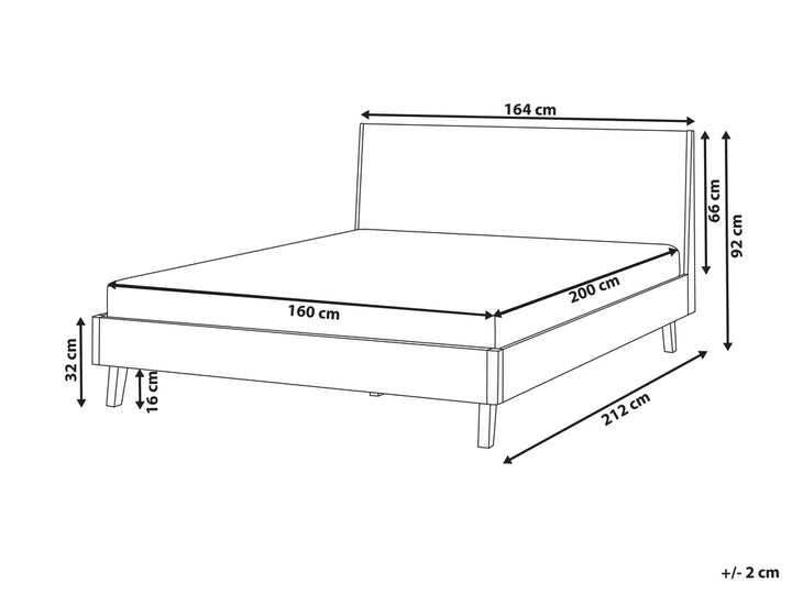 Bed 160 x 200 cm (EU King Size) Light Oak Peri