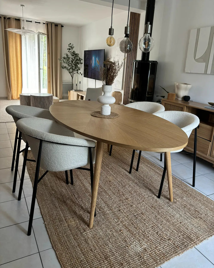 Set of 2 Dining Chairs Boucle Off-White Sweet