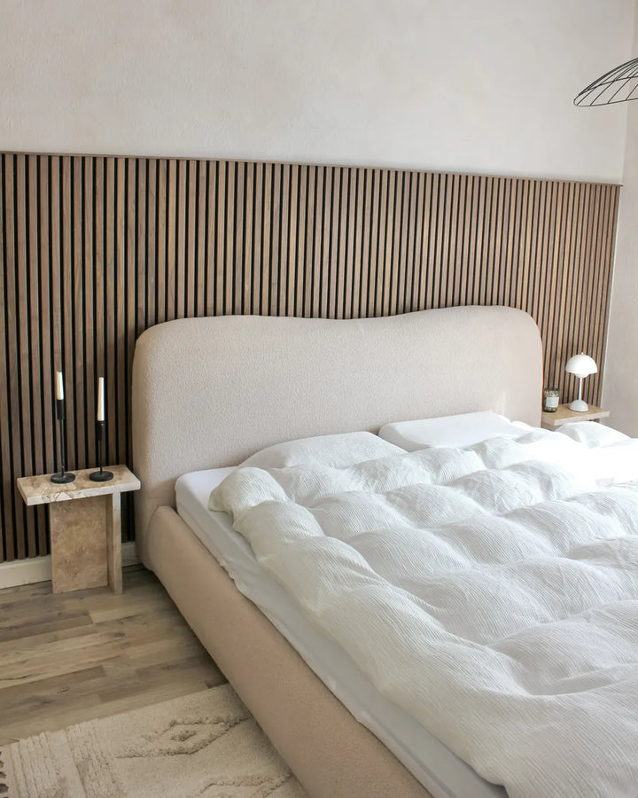 Ottoman Bed Fabric 180 x 200 cm (EU Super King) Light Beige Luke