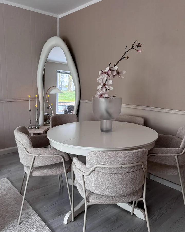Set of 2 Dining Chairs Chenille Light Beige Avery