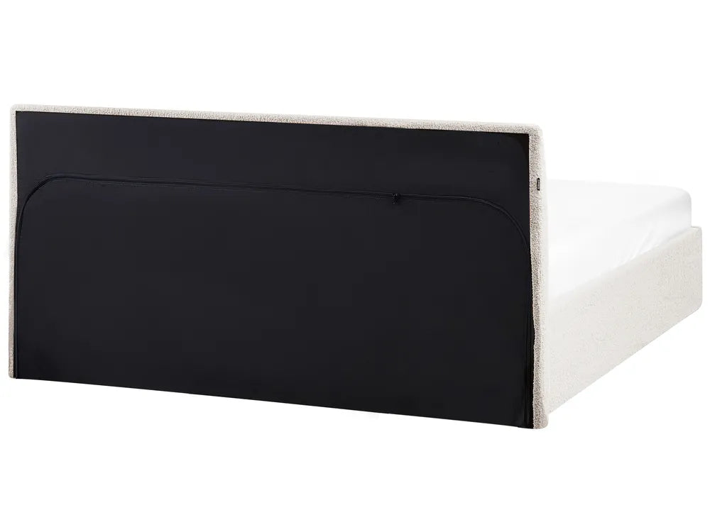 Ottoman Bed Boucle 140 x 200 cm (EU Double) Off-White Drew
