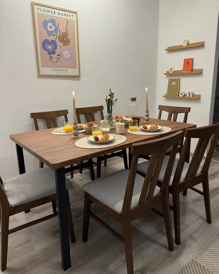 Set of 2 Dining Chairs Wood Light Grey Pam