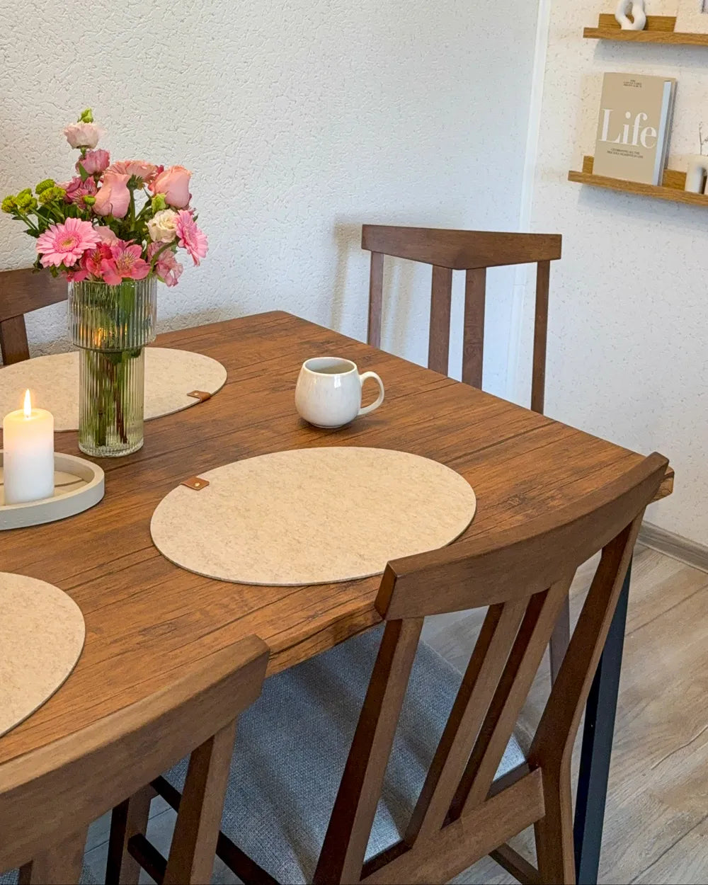 Set of 2 Dining Chairs Wood Light Grey Pam
