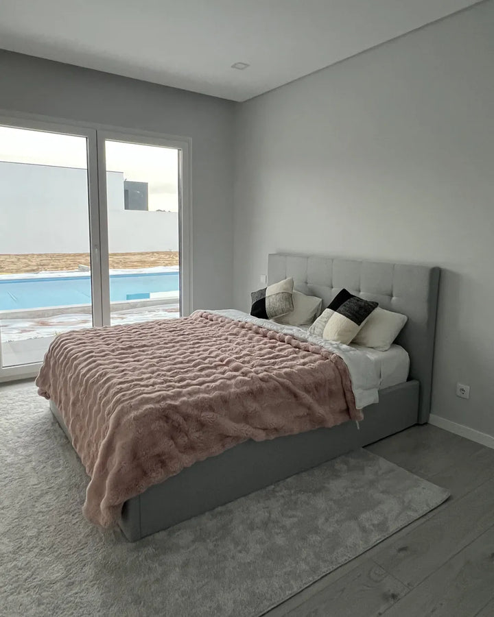 Ottoman Bed Fabric 160 x 200 cm (EU King Size) Grey Myrtle