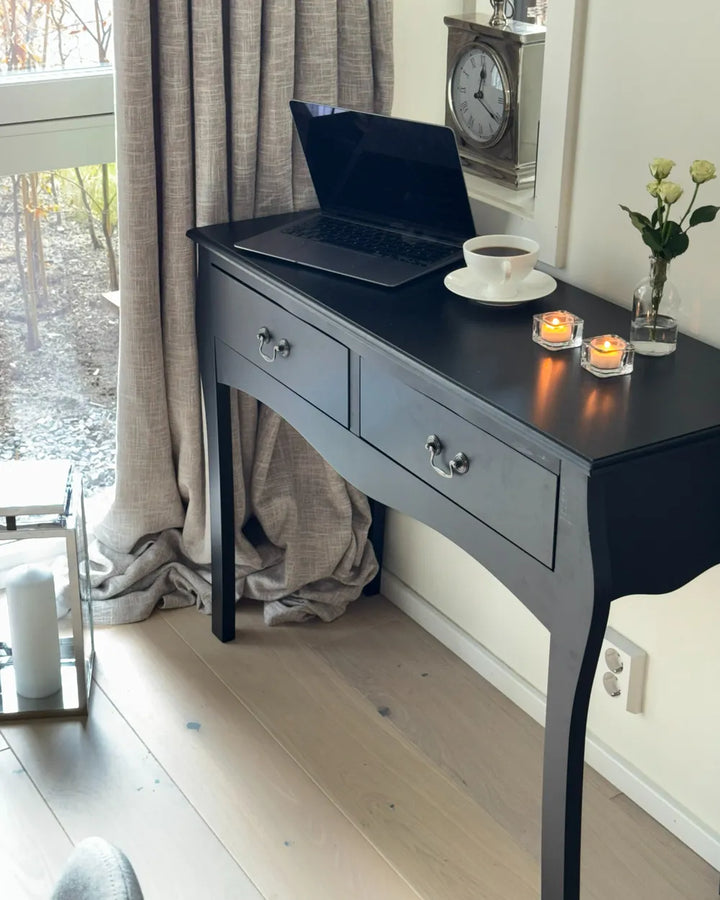 Console Table Black Additional Storage Space Salora