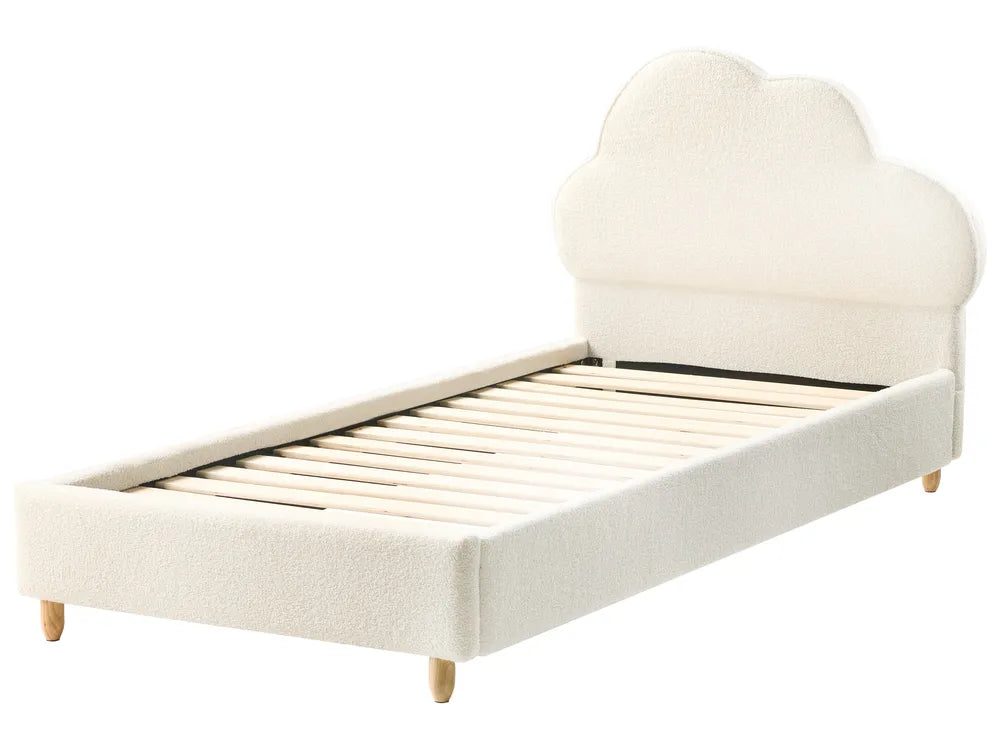 Kids Bed Cloud Boucle Deviana 90 x 200 cm (EU Single) Off-White