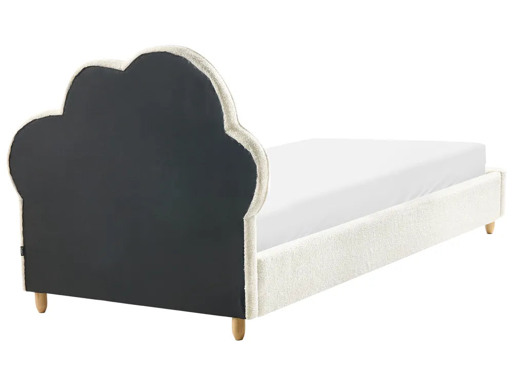 Kids Bed Cloud Boucle Deviana 90 x 200 cm (EU Single) Off-White