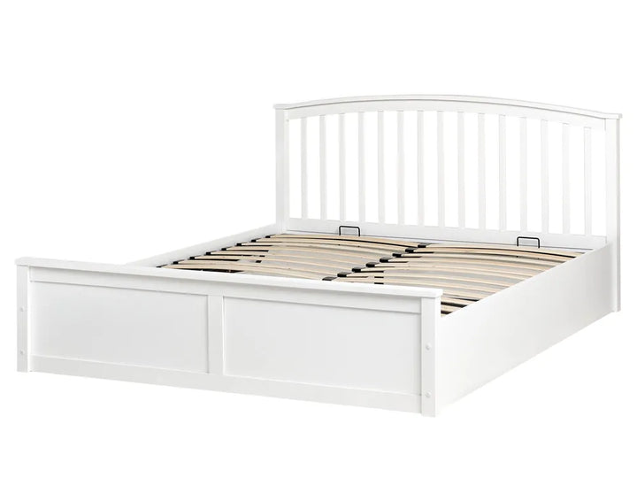 Ottoman Bed Pine Wood 160 x 200 cm (EU King Size) White Lara