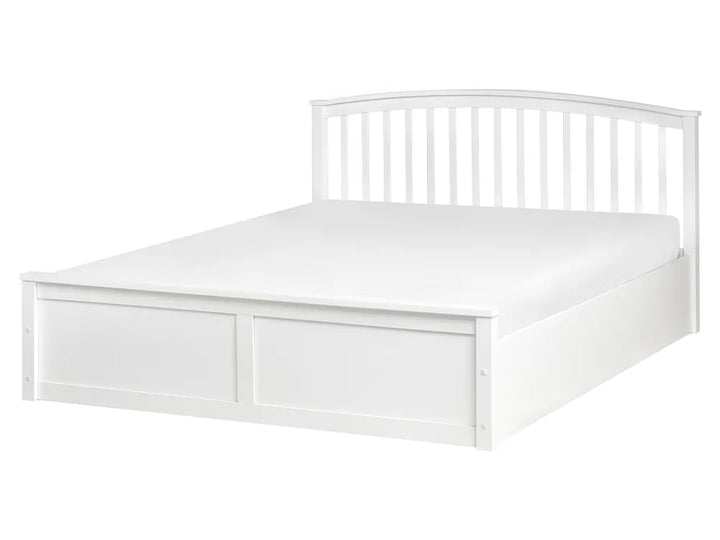 Ottoman Bed Pine Wood 160 x 200 cm (EU King Size) White Lara