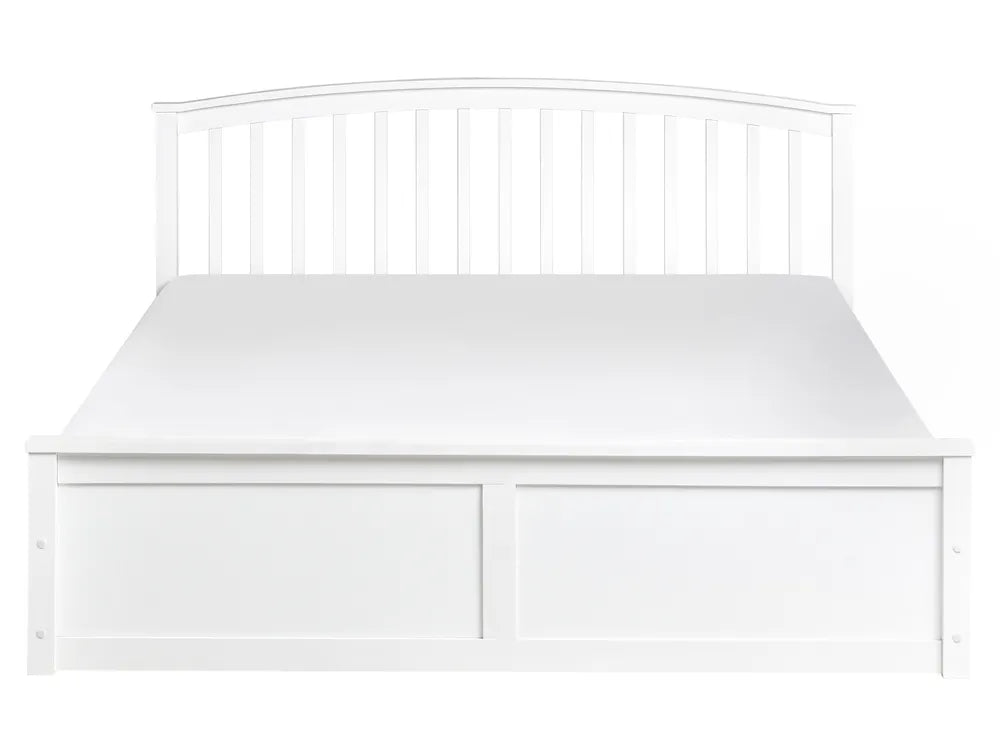 Ottoman Bed Pine Wood 160 x 200 cm (EU King Size) White Lara