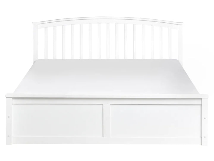 Ottoman Bed Pine Wood 160 x 200 cm (EU King Size) White Lara