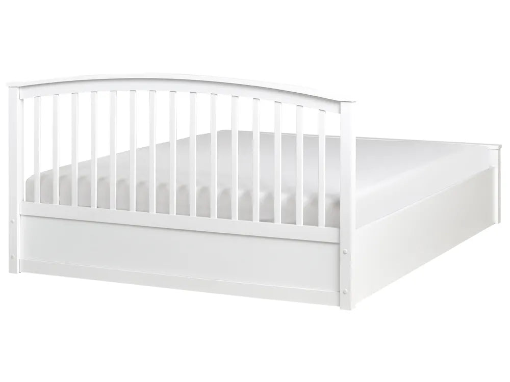 Ottoman Bed Pine Wood 160 x 200 cm (EU King Size) White Lara