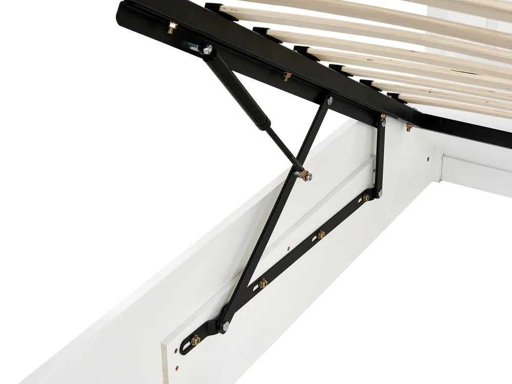 Ottoman Bed Pine Wood 160 x 200 cm (EU King Size) White Lara