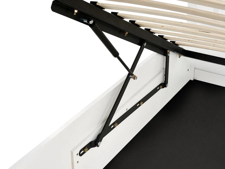 Ottoman Bed Pine Wood 160 x 200 cm (EU King Size) White Lara