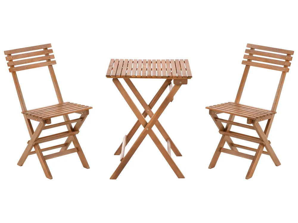 Bistro Set Folding Certified Acacia Wood Brown Bove