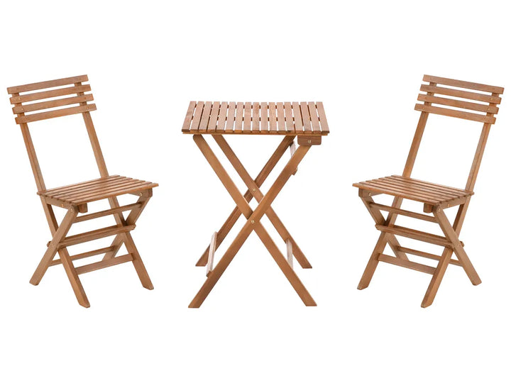 Bistro Set Folding Certified Acacia Wood Brown Bove