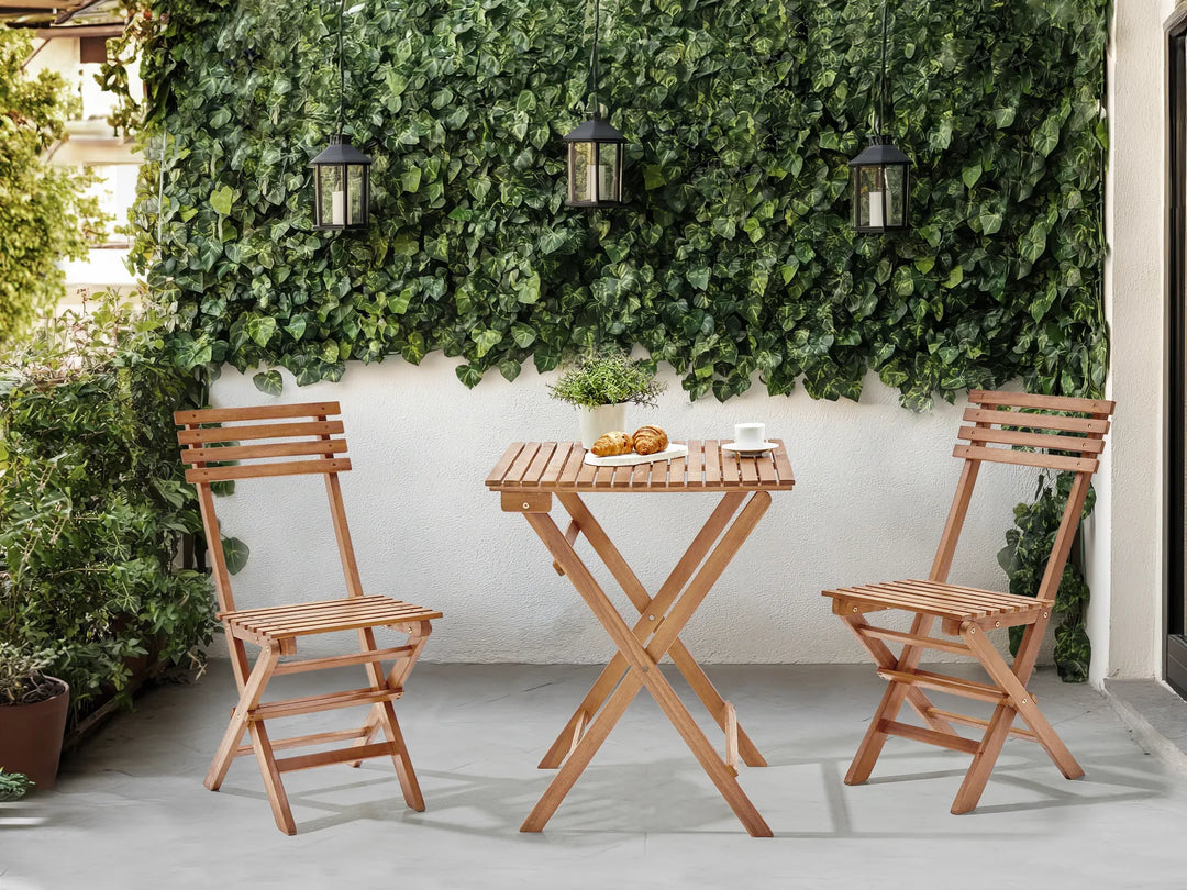 Bistro Set Folding Certified Acacia Wood Brown Bove